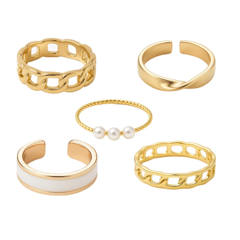 انگشتر زنانه کد sr1002 مجموعه ۵ عددی