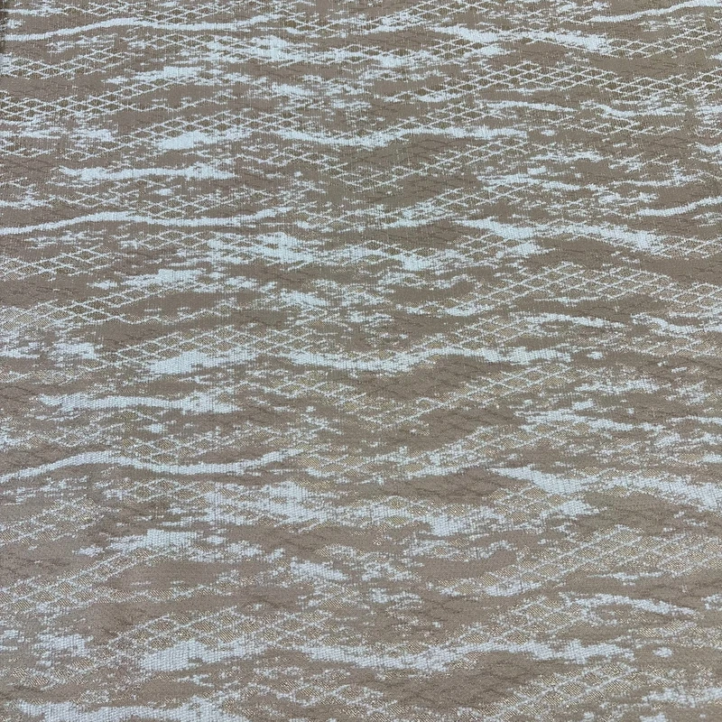 پارچه پرده عرض 1.5 متر مدل والا طرح مخمل سیم دوزی مدرن رنگ نسکافه‌ای