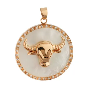 آویز گردنبند طلا 18 عیار زنانه مدل سمبل ماه اردیبهشت