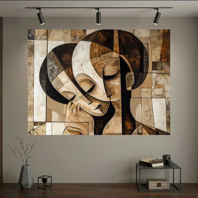 پوستر طرح  نقاشی کوبیسم مدل پرتره انتزاعی (2) کد DV1558