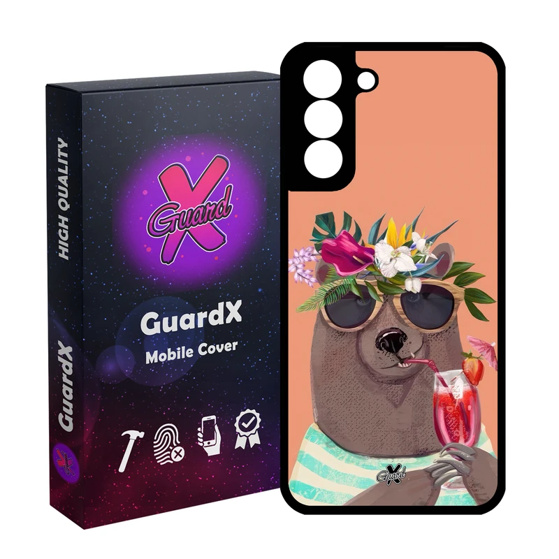 کاور گارد ایکس طرح خرس مدل Glass10645 مناسب برای گوشی موبایل سامسونگ Galaxy S21 FE