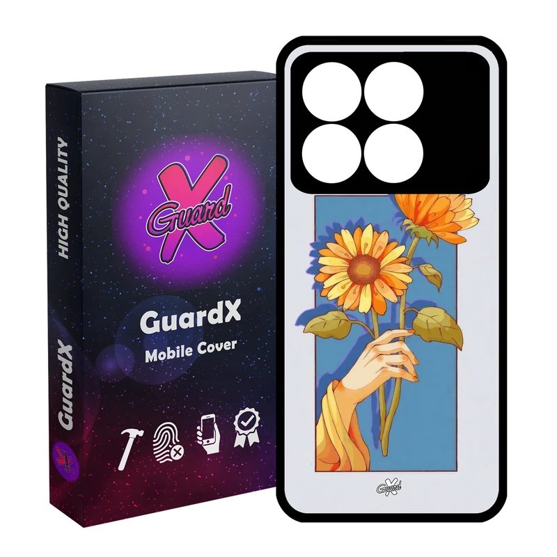 کاور گارد ایکس طرح گل و دست مدل Glass10675 مناسب برای گوشی موبایل شیائومی Poco X6 Pro 5G / Redmi K70E