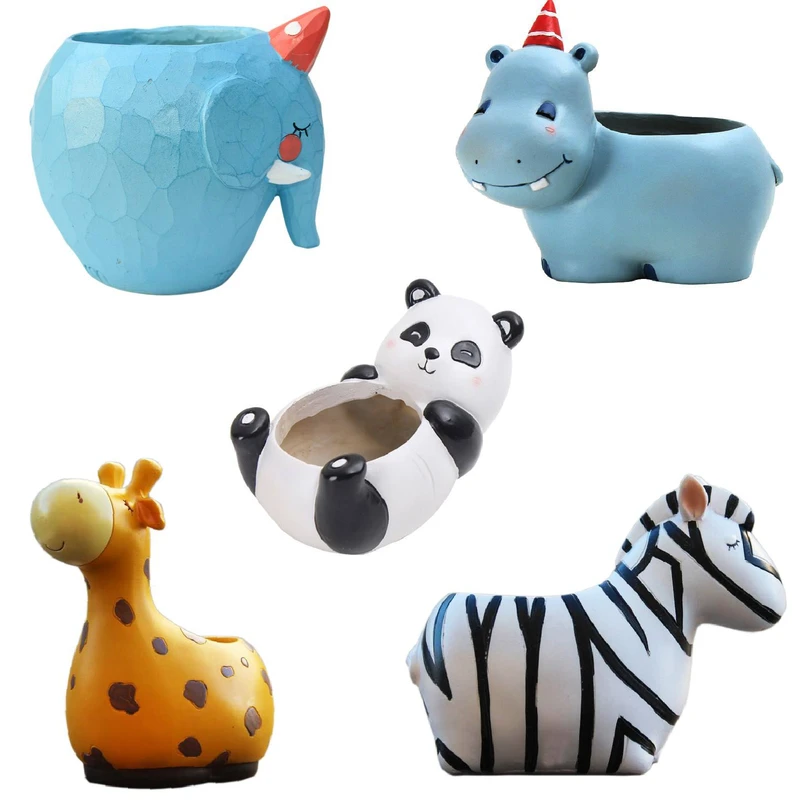 گلدان فانتزی طرح حیوانات مدل 01 مجموعه 5 عددی