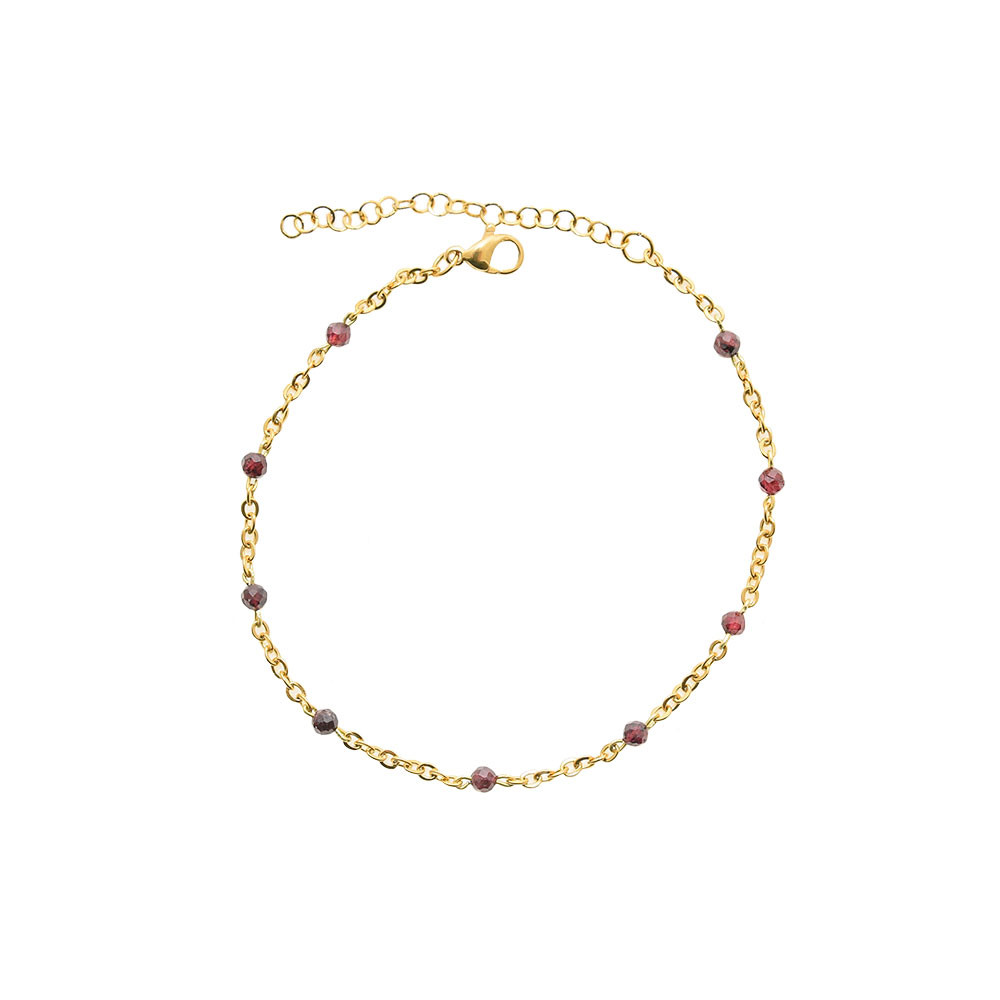 دستبند زنانه دلنار گالری مدل سنگ گارنت تراش جواهری خیلی ظریف دستبند زنانه دلنار گالری مدل سنگ گارنت تراش جواهری خیلی ظریف