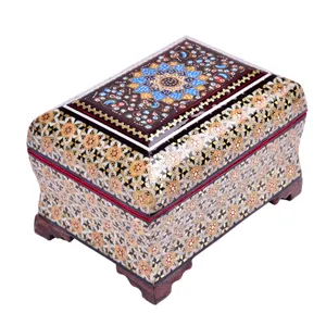 جعبه جواهرات خاتم کاری طرح افلاک کد GHT1108