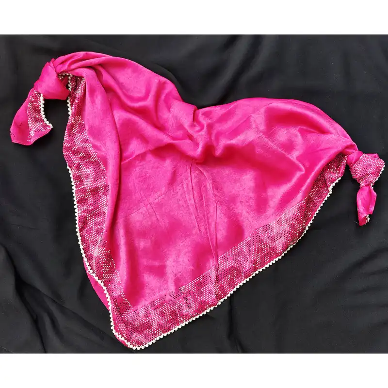 روسری زنانه مدل کوپرا مجلسی نگین دار و مروارید دوزی قواره 106