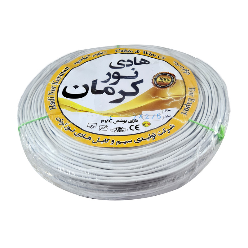 سیم برق افشان 2 در 2.5 هادی نور کرمان مدل نایلون کد NLC225