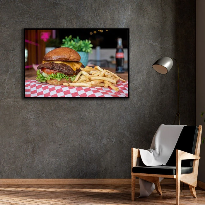 تابلو بکلیت طرح هبرگر مدل B-D2146 فریم مشکی