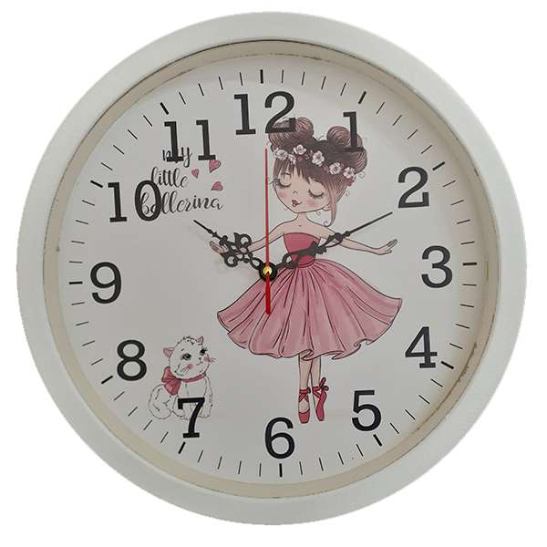 ساعت دیواری کودک مدل پرنسس و گربه کد 4021111