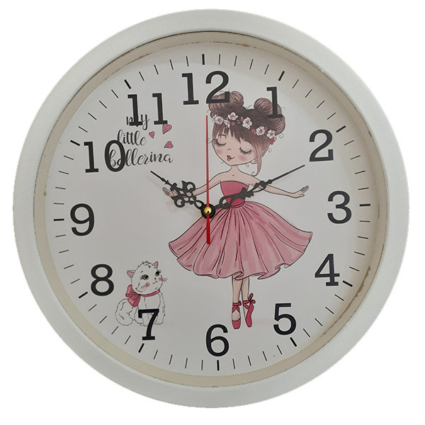 ساعت دیواری کودک مدل پرنسس و گربه کد 4021111