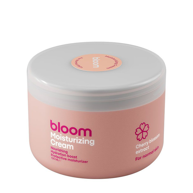 کرم آبرسان و مرطوب کننده صورت بلوم مدل شکوفه های گیلاس مناسب پوست معمولی حجم 130 میلی لیتر