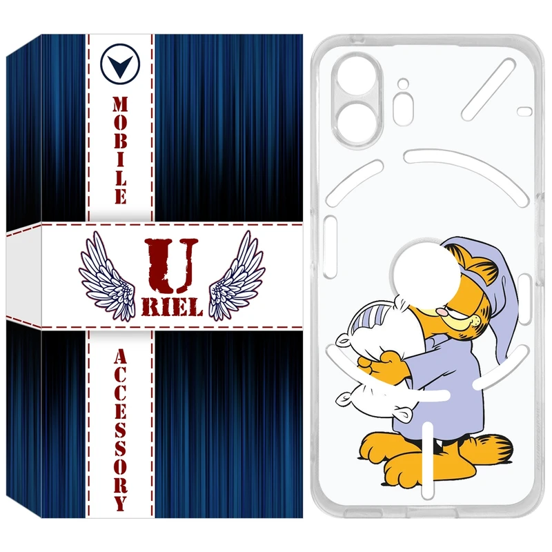 کاور یوریل مدل Clear کد 73 طرح گارفیلد خوابالو مناسب برای گوشی موبایل ناتینگ فون 2