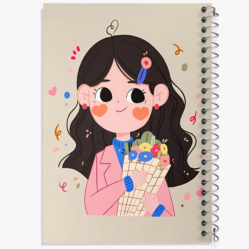 دفتر مشق 50 برگ خندالو طرح دخترانه کد F8376