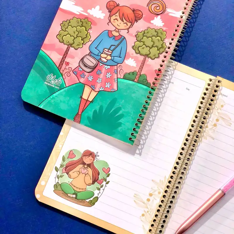 دفتر مشق 50 برگ دایان طرح حاشیه دار مدل امیلی کد 02