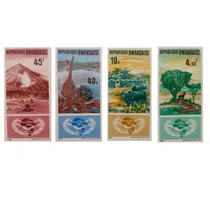 تمبر یادگاری مدل همکاری چاپ رواندا مجموعه 4 عددی