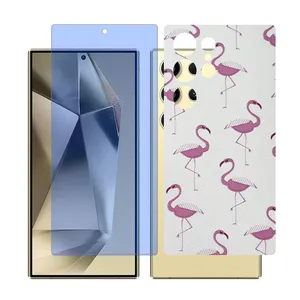 Glass Together model anti-blue screen protector for Samsung Galaxy S22 Ultra mobile phone with back cover sticker