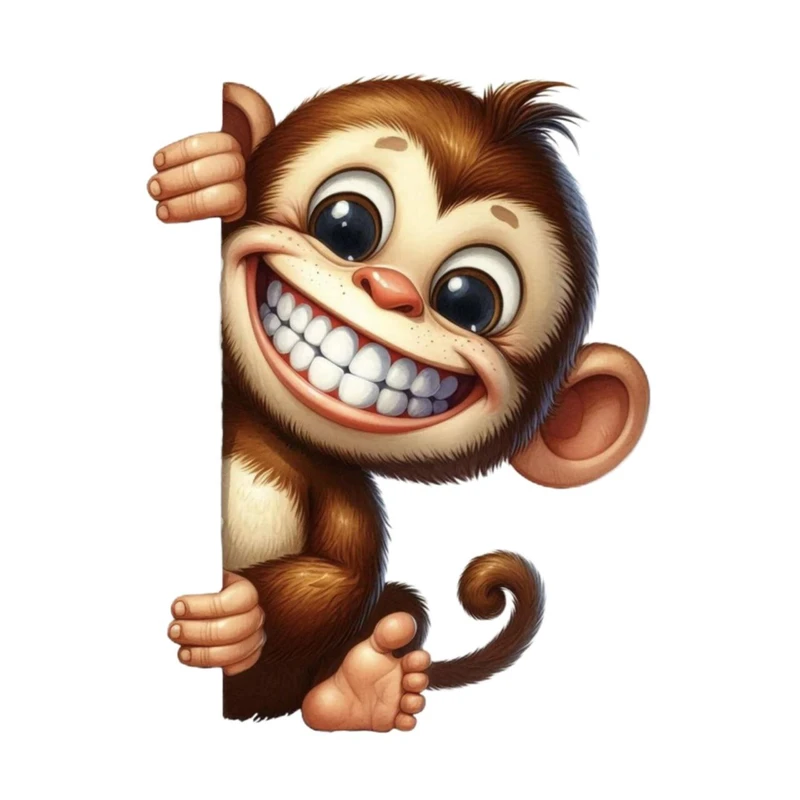 استیکر پارچه و لباس پاد آفرین مدل کارتونی میمون مینیمال کد 2289
