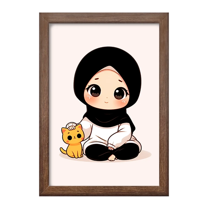 تابلو خندالو طرح دخترانه با حجاب کد F3775