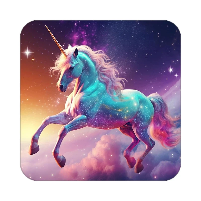 زیر لیوانی کاکتی طرح اسب تک شاخ و یونیکورن مدل mp32746