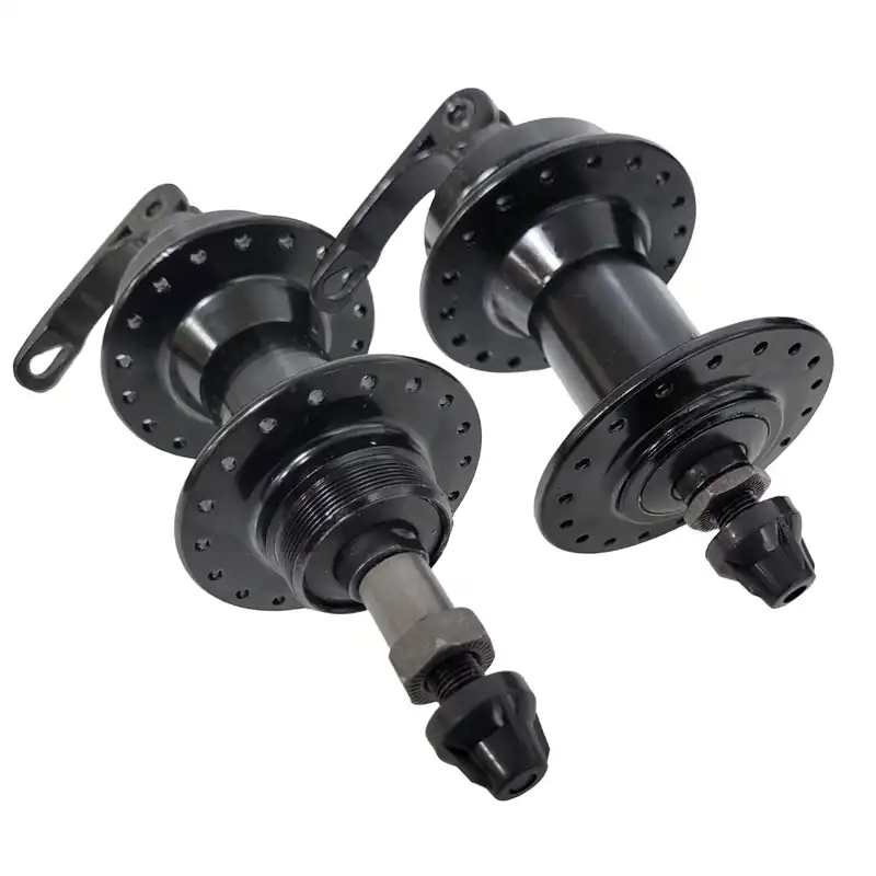 توپی جلو و عقب دوچرخه مدل ضامندار 36 دیسکی سوراخ 6 پیچ آلومینیومی بسته 2 عددی