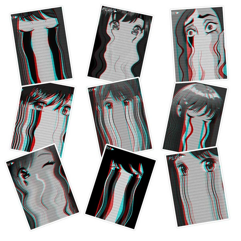    استیکر لپ تاپ ماسا دیزاین طرح anime کد SAM89 مجموعه 9 عددی