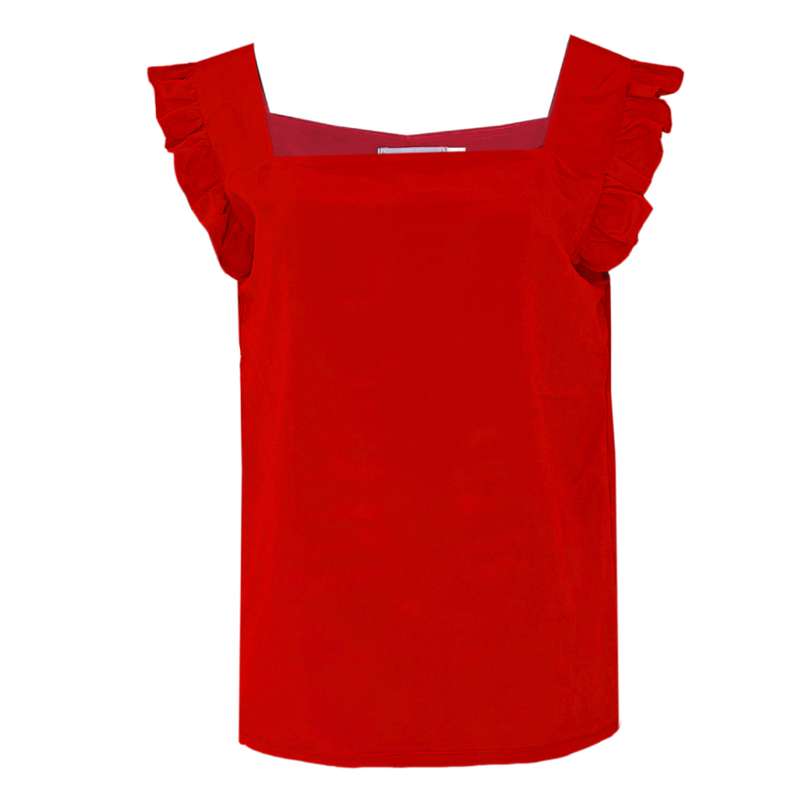 بلوز زنانه مدل آستین حلقه ای رنگ قرمز
