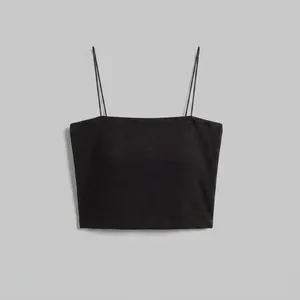 Women’s Ribbed Stretch Spaghetti Strap Crop Top - Code 04