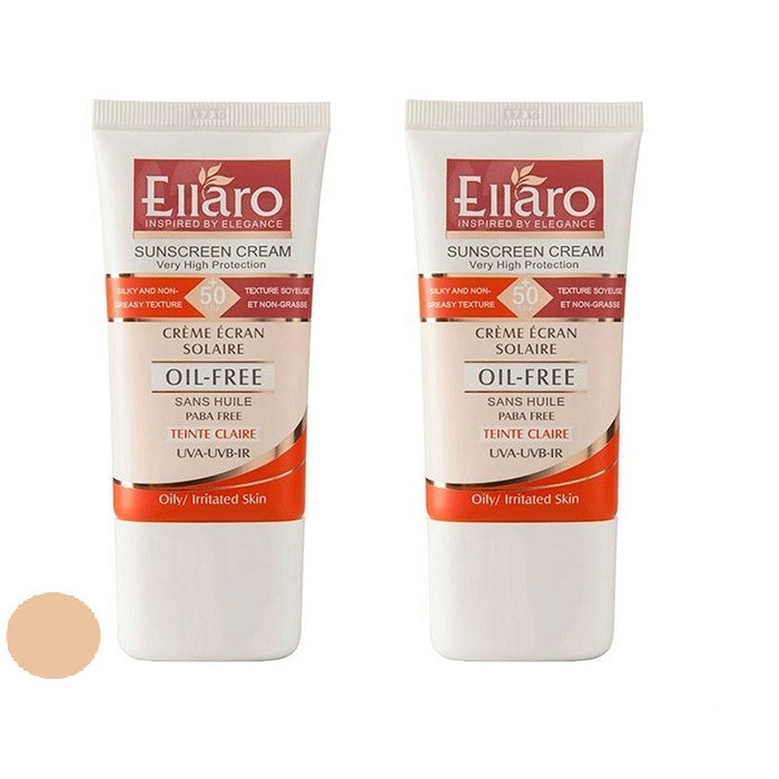 کرم ضد آفتاب رنگی الارو SPF 50 مدل Teinte Claire مناسب پوست چرب و مختلط تحت لیسانس حجم 40 میلی لیتر مجموعه دو عددی