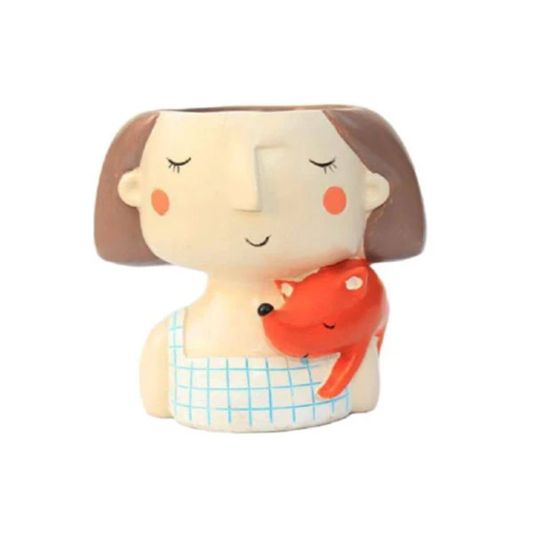 گلدان دکوری طرح دختر فانتزی کد 01