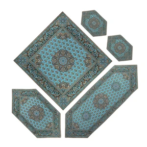 ست 5 تکه رومیزی ترمه مدل قاجار کد ghab-1007