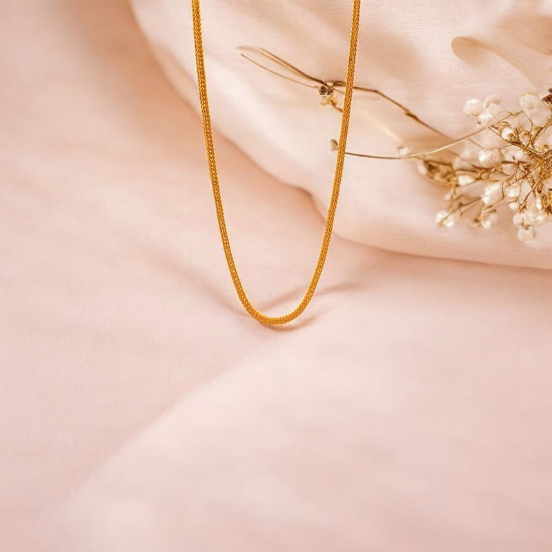 زنجیر طلا 18 عیار زنانه مدوپد طرح گندمی کد Z0080 زنجیر طلا 18 عیار زنانه مدوپد طرح گندمی کد Z0080