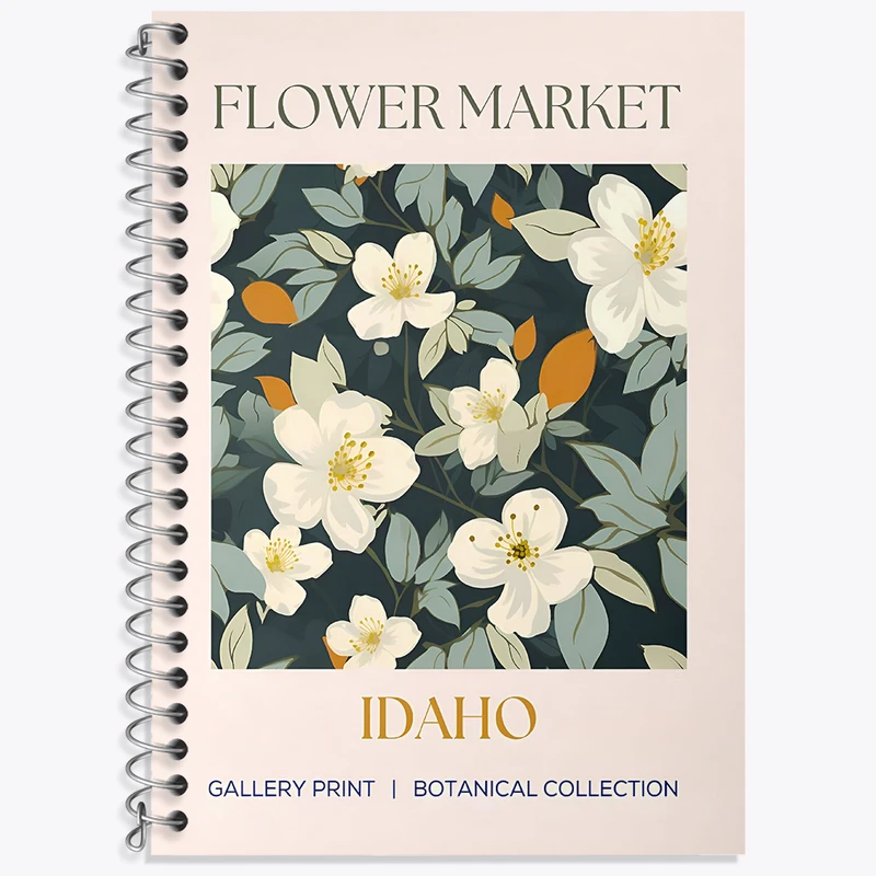 دفتر زبان 50 برگ خندالو مدل دو خط طرح گل گلی کد N5328