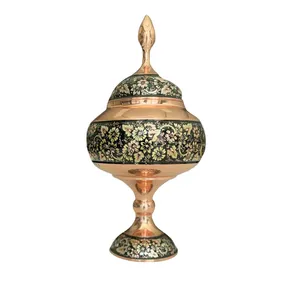 شکلات خوری مسی مدل الماس تراش خمره ای کد 2943