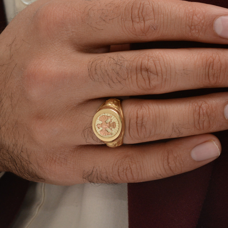 انگشتر طلا 18 عیار مردانه طلای مستجابی مدل عقاب کد 60