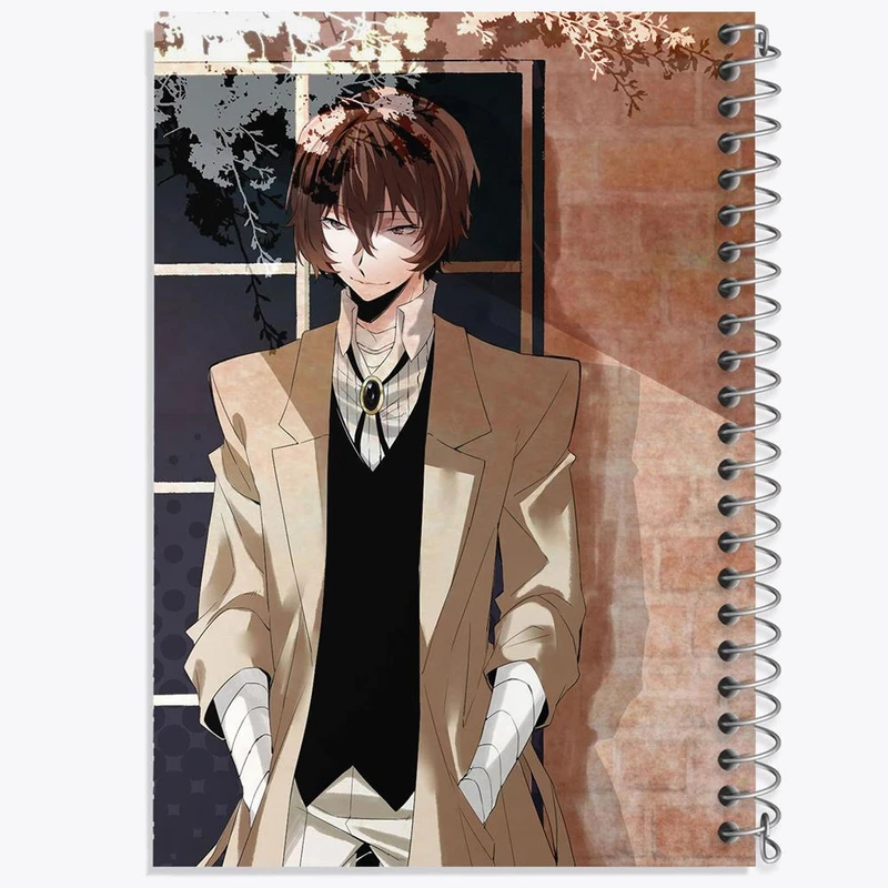 دفتر ژورنال نویسی 50 برگ خندالو مدل نقطه ای طرح دازای اوسامو انیمه سگ های ولگرد بانگو کد 13683