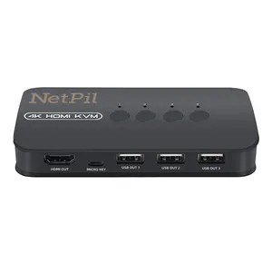 سوییچ  چهار پورت HDMI KVM  نت پیل  مدل HK401