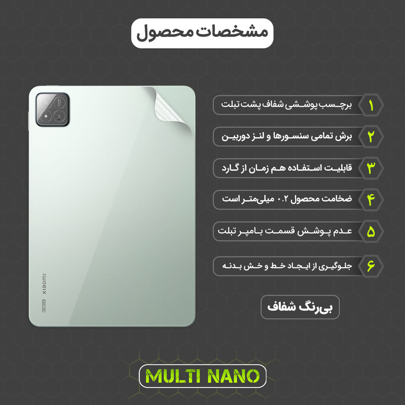 محافظ پشت شفاف مولتی نانو مدل X-F1T مناسب برای تبلت شیائومی Pad 7 11.2 inch 2024