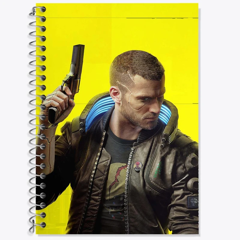 دفتر زبان 50 برگ خندالو مدل سه خط طرح کاور رسمی بازی سایبر پانک کد 30560