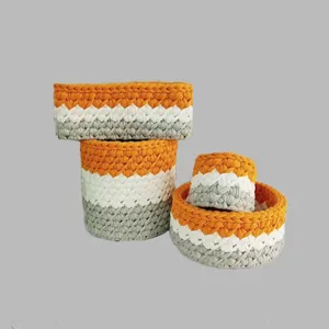 سبد قلاب بافی تریکو طرح پذیرایی مجموعه 4 عددی