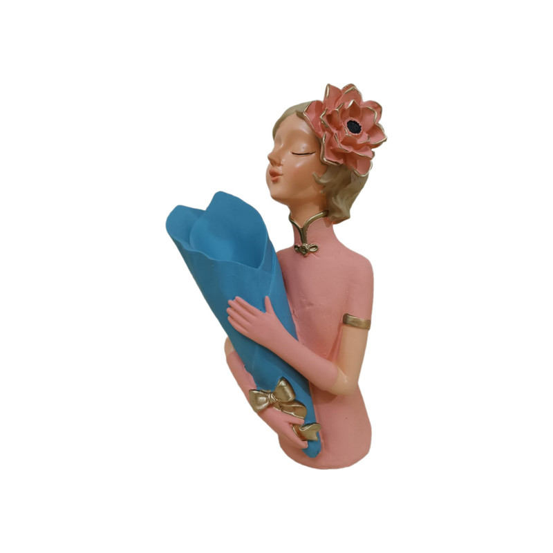 مجسمه مدل دختر گلدان به دست