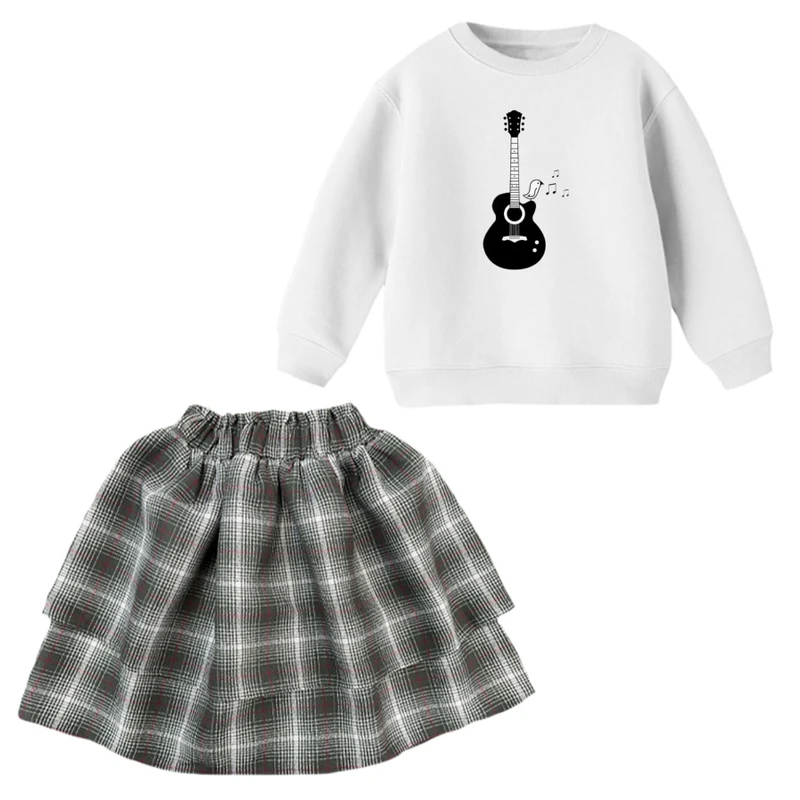 ست بلوز و دامن دخترانه مدل گیتار و پرنده
