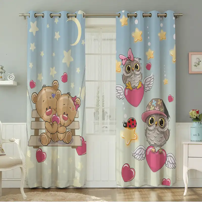 پرده نیروانا طرح کودک مدل مخمل کد 4755 سایز 140×280 سانتی متر