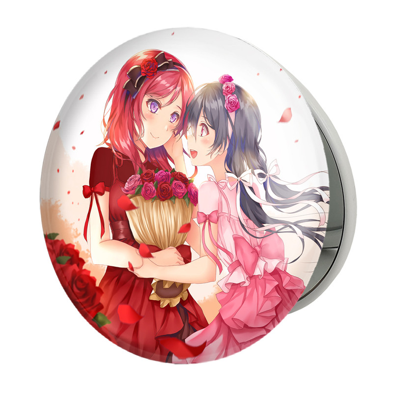آینه جیبی خندالو طرح نیکو و ماکی انیمه لاو لایو Love Live مدل تاشو کد 18309 