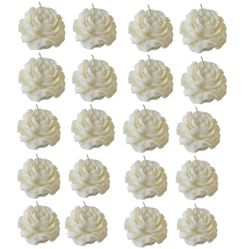 شمع دست ساز بدون بو مدل گل آلاله زمان اتمام 1 ساعت مجموعه 20 عددی