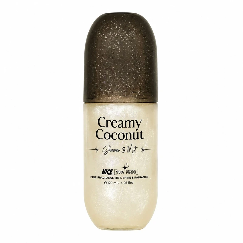 بادی میست شاین زنانه نایس پاپت مدل Creamy Coconut با رایحه گرم و شیرین حجم 120 میلی‌لیتر