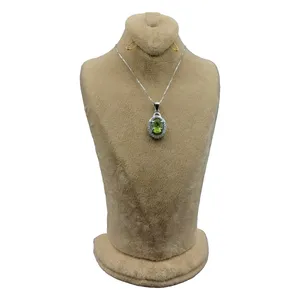 گردنبند نقره زنانه مدل زبرجد کد 20414