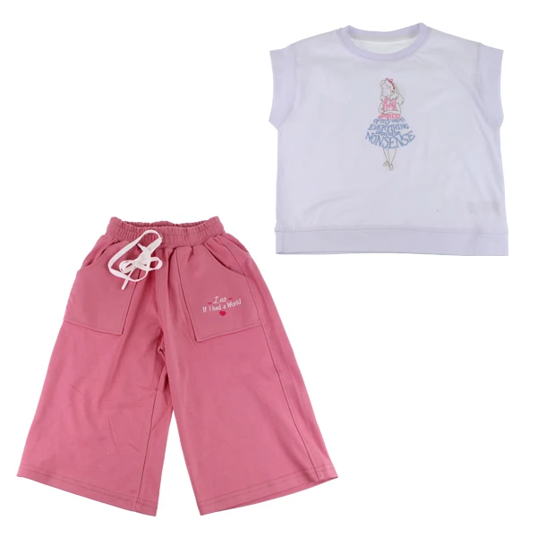 ست تی شرت آستین کوتاه و شلوارک راحتی دخترانه مدل پرنسس کد 140300542