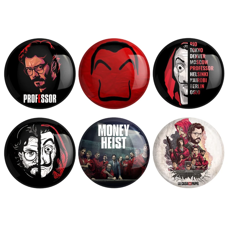 مگنت خندالو طرح سریال Money Heist کد 192B مجموعه 6 عددی