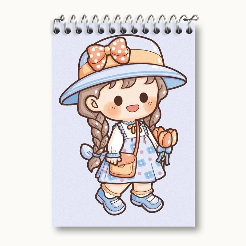 دفتر یادداشت 50 برگ خندالو طرح دخترانه کیوت کد N1821