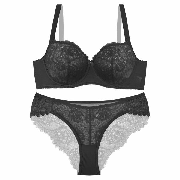 ست شورت و سوتین زنانه نوشه پوش مدل AN 73001 رنگ مشکی